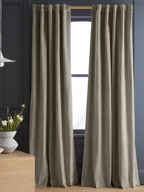 Velvet Curtain 48x108 Light Gray Room Darkening Panel